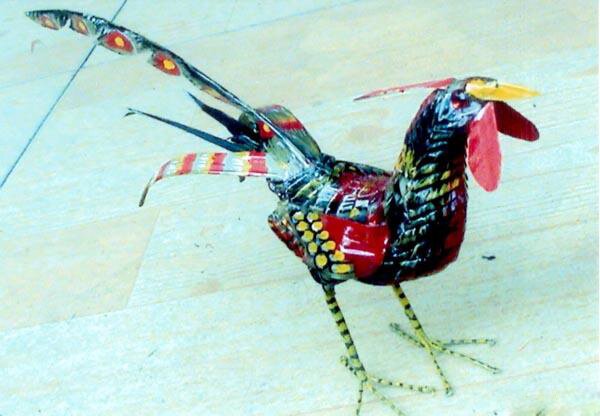 Palm fibre weaving bird