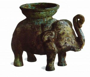 bronze lantern shaped in an elephant